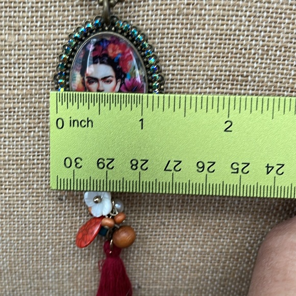 Freida Resin Cabochon handmade pendant with ball chain 22” - Picture 6 of 9